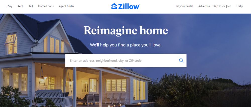 画像:Zillowサイトトップより